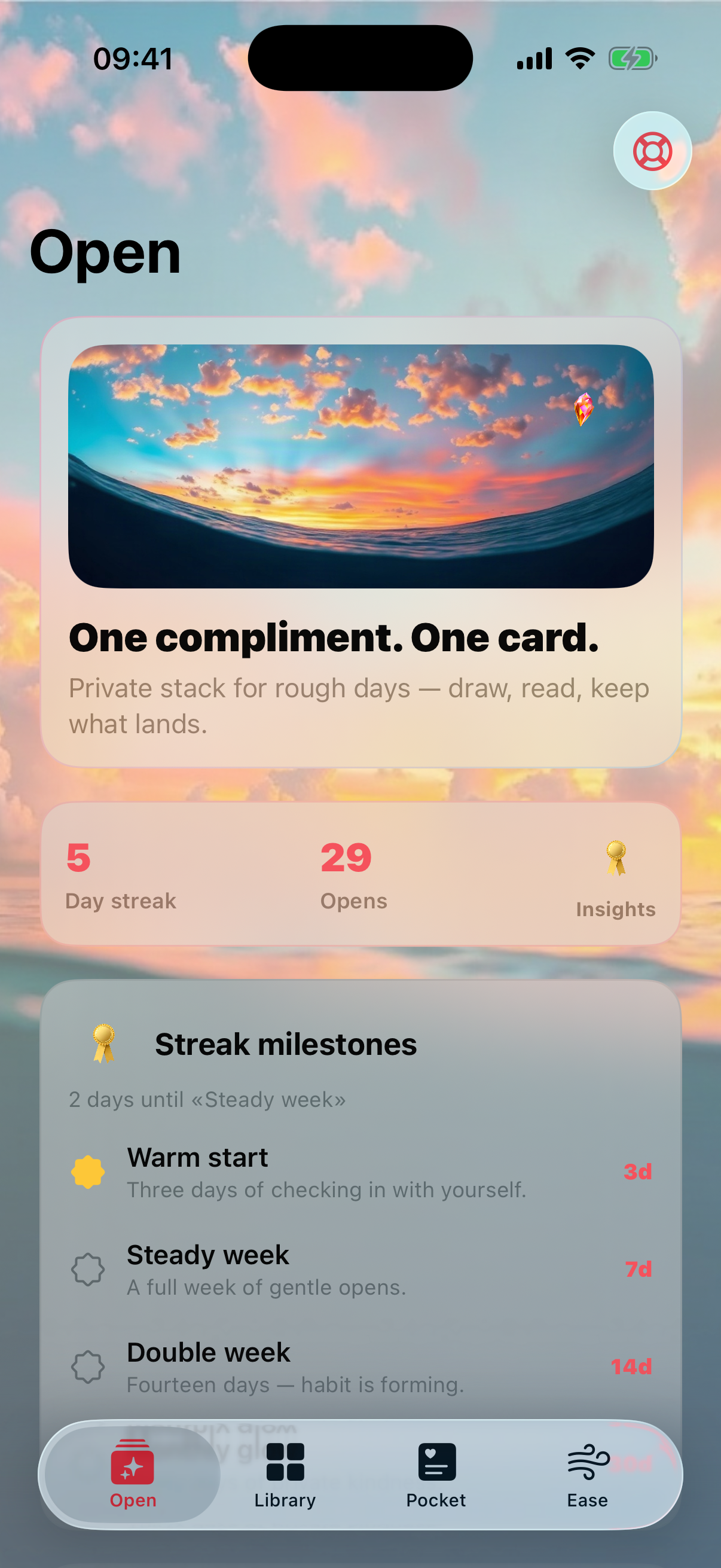Nicestack Open screen
